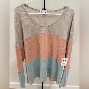 SPLA Colorblock Textured Knit Top – 1XL
NWT